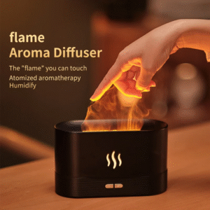 Ember-Mist™ Fire Effect Aroma Diffuser – Ultrasonic Flame Humidifier with LED Light | 180ml Essential Oil Diffuser for Home, Bedroom, and Relaxation Spaces